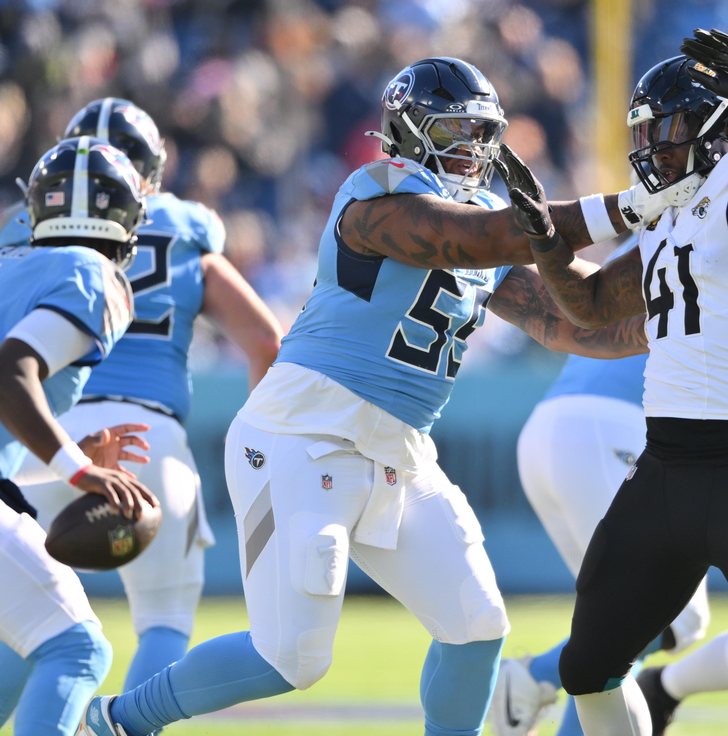 The Titans signed an offensive tackle, but he doesn’t solve their problem